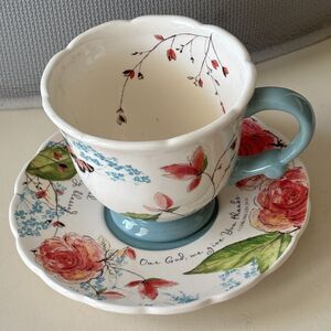 Blessing Unlimited Vintage Rose Cup & Saucer Grace & Gratitude Item # 83705